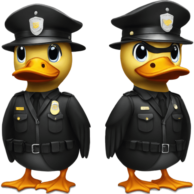 Duck police black  emoji