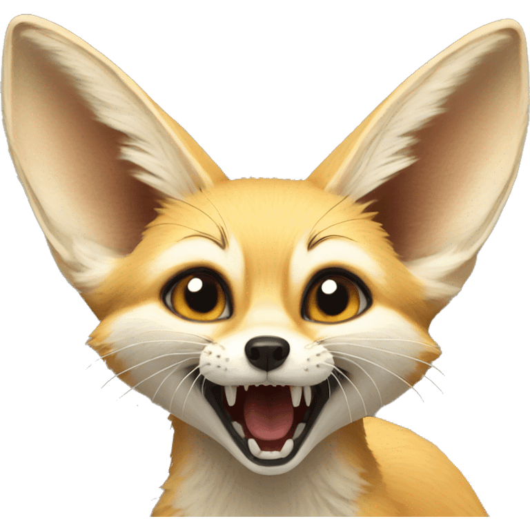 sideways facing fennec fox that's yelling emoji