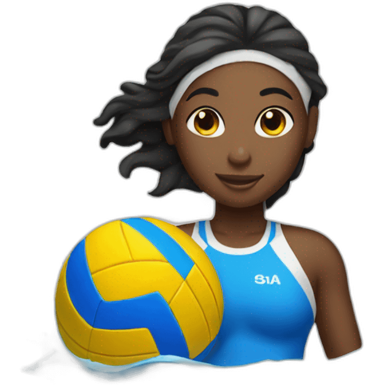 girls playing waterpolo in the beach emoji