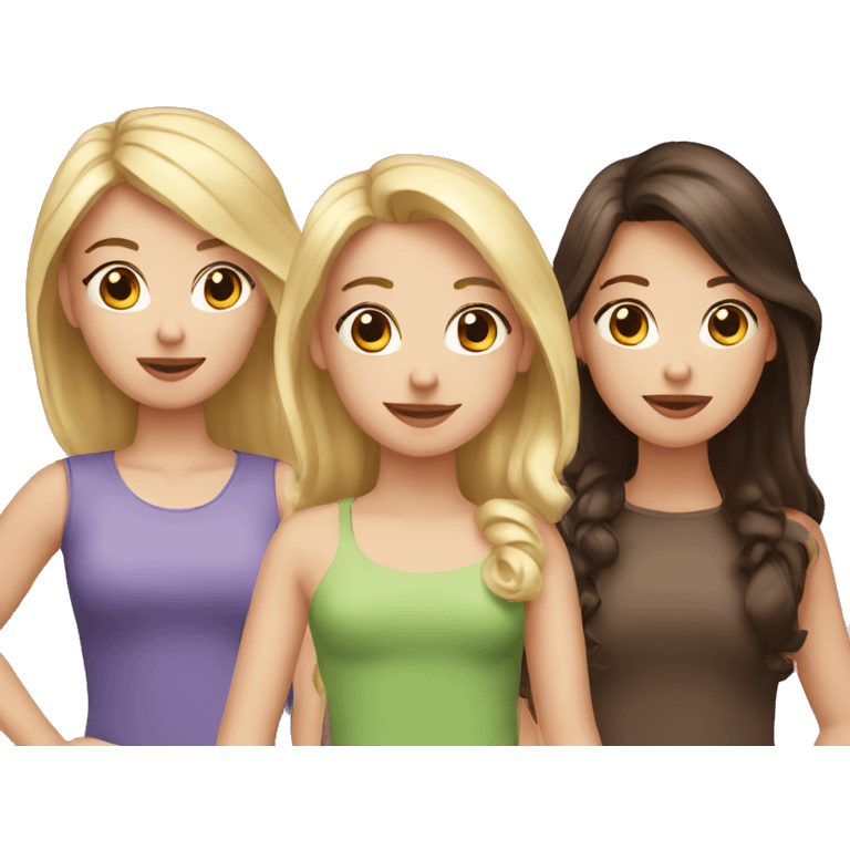 2 blond girls and one brunette emoji