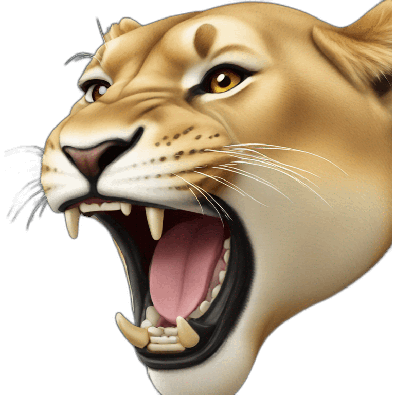 Lioness roaring emoji