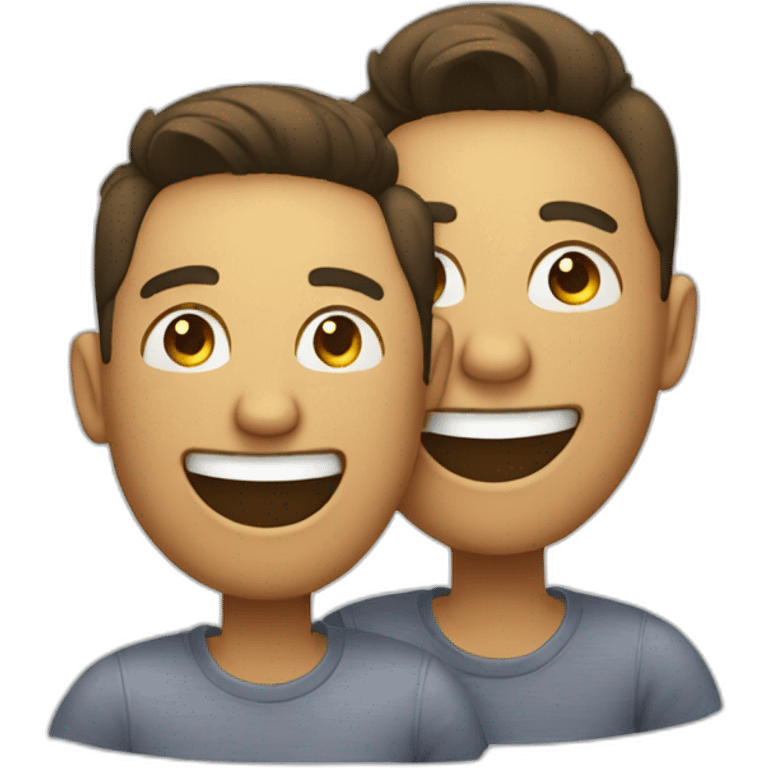 Two gay guys laughing and gossiping emoji