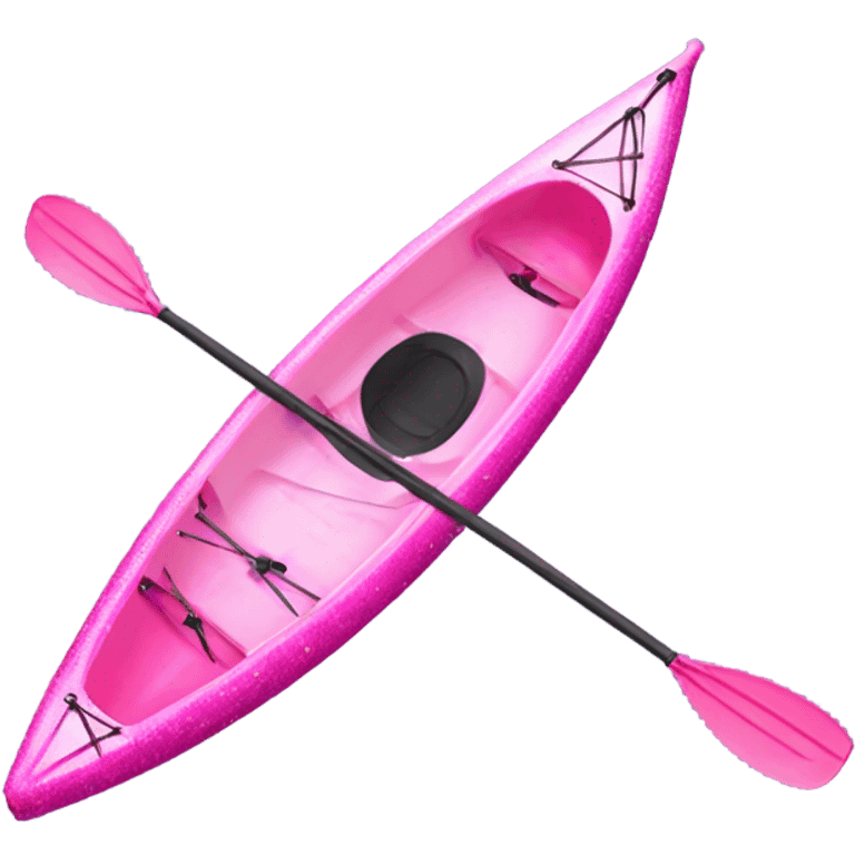 Pink ombre kayak with glitter emoji