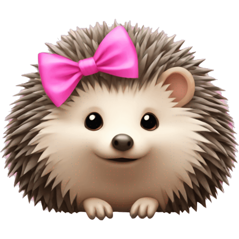 hedgehog with a pink bow emoji