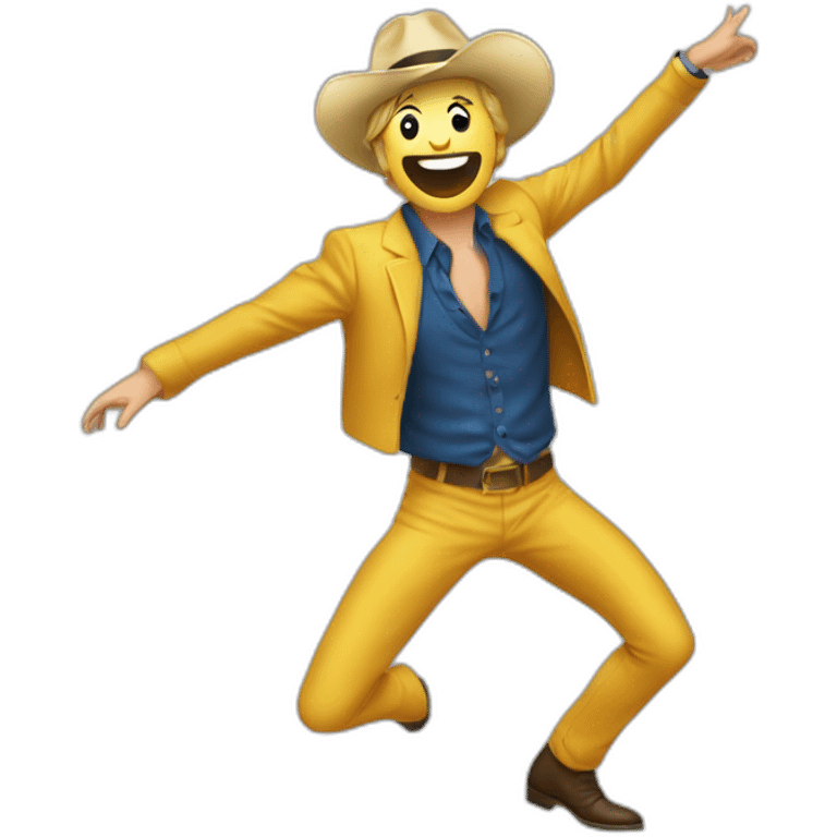 Mick Jager bailando en una disco emoji