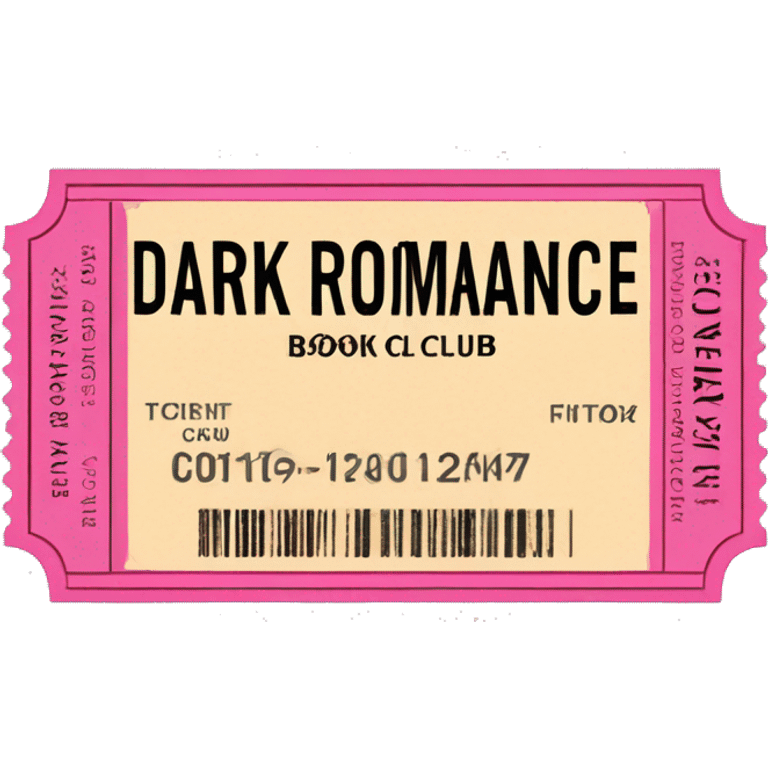 Movie ticket saying dark romance book club admit one emoji