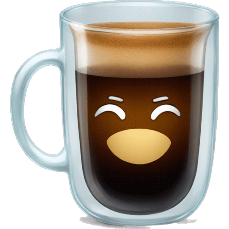 Black coffee in see through glass cup emoji