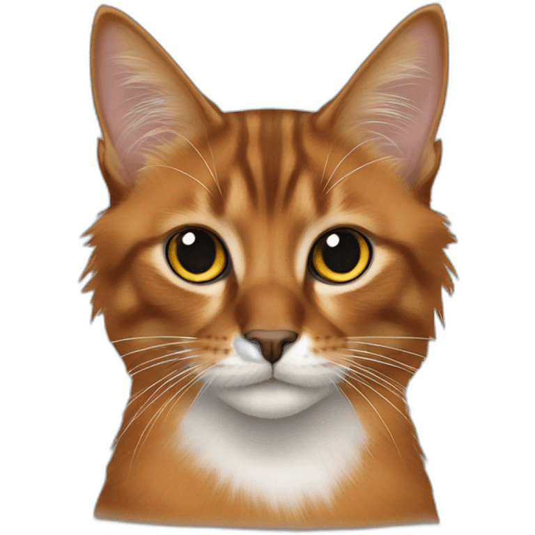 Orange, black and white Somali Cat emoji