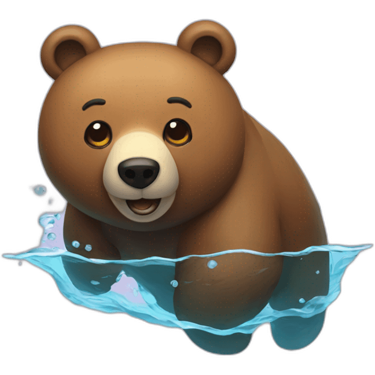 A bear swimming emoji