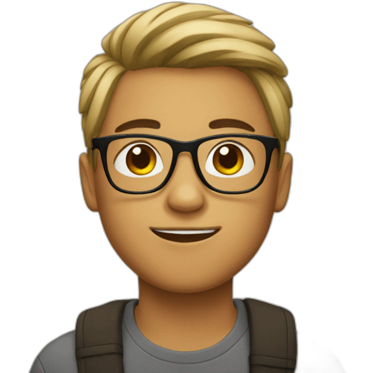 teenager with glasses emoji