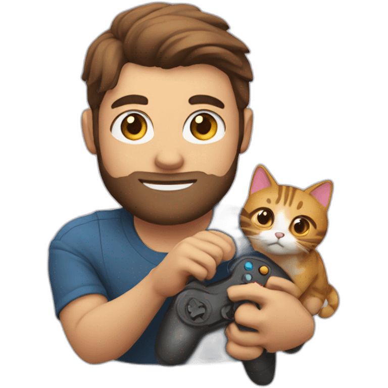 video game player with cat emoji