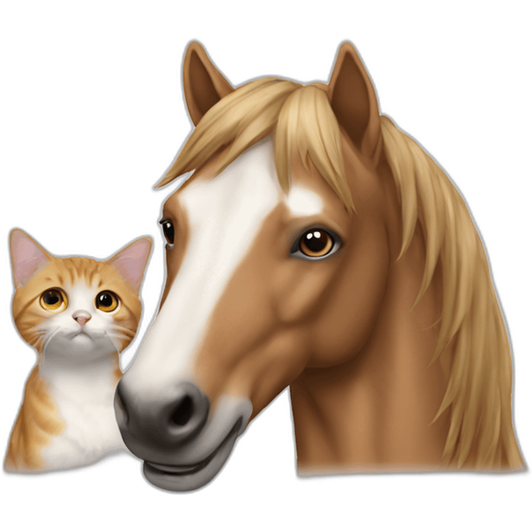 Cheval avec chien et chat emoji