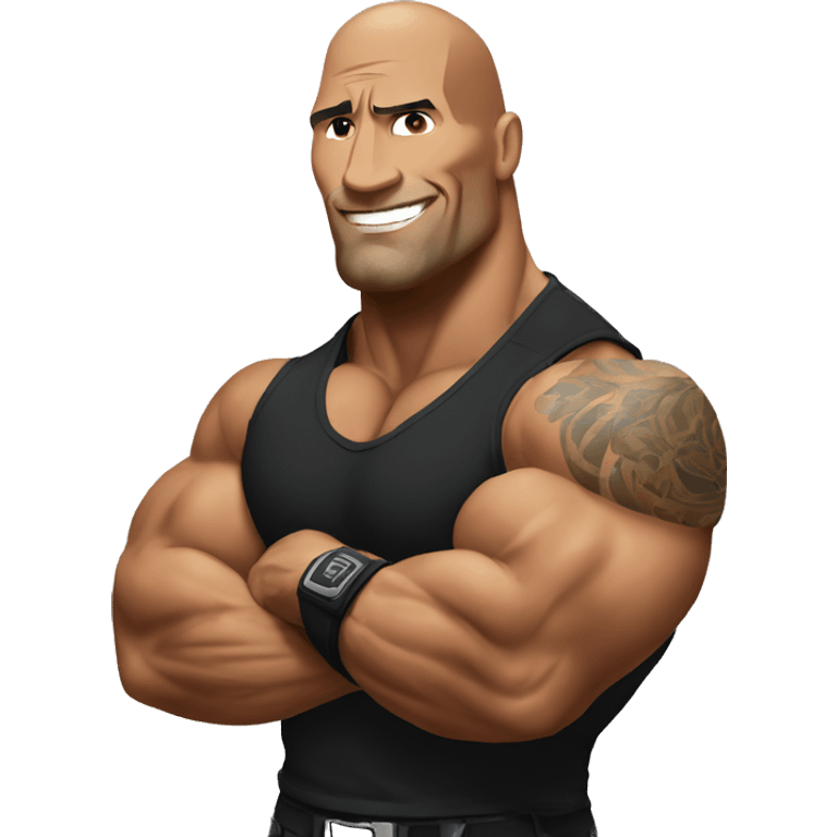 the rock double biceps with lighting emoji