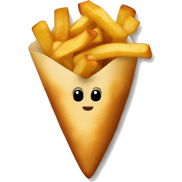 Batata frita e um hambúrguer do lado emoji