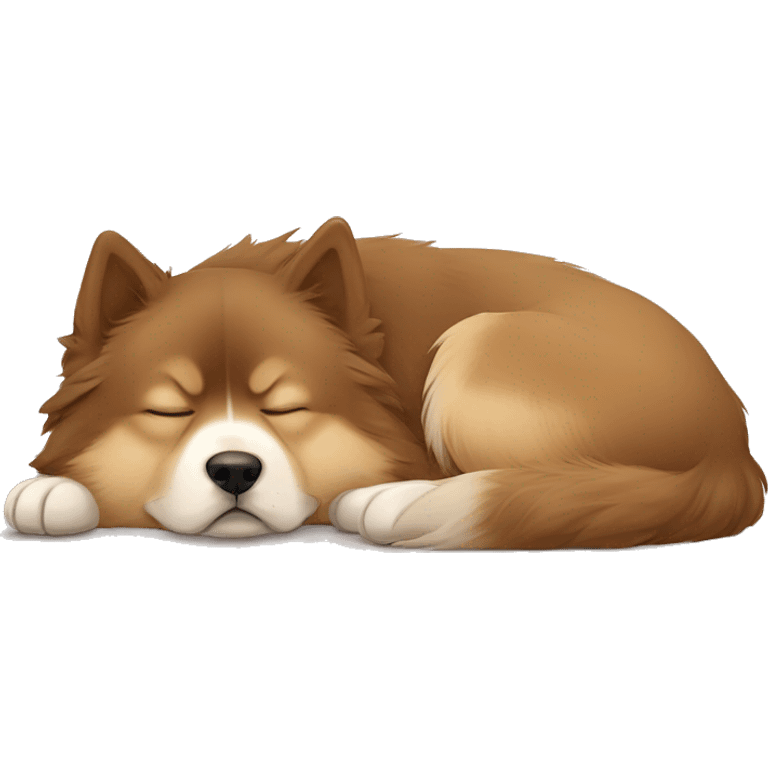 Finnish Lapphund Brown and light brown sleeping  emoji