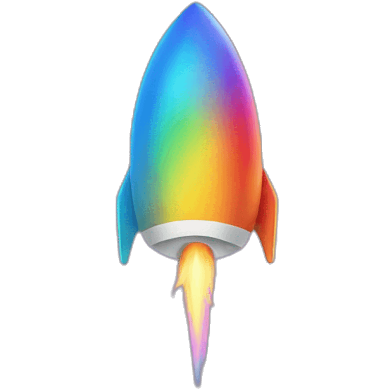 a rocket imploding a rainbow emoji