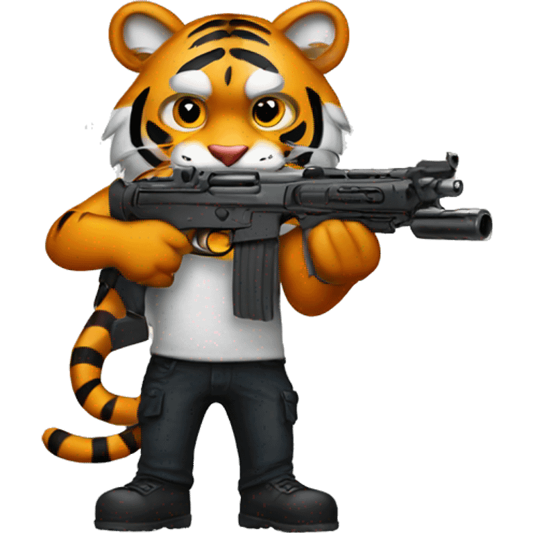 Tiger with guns emoji