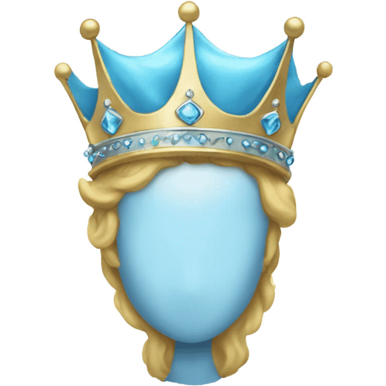 light blue crown tiny emoji