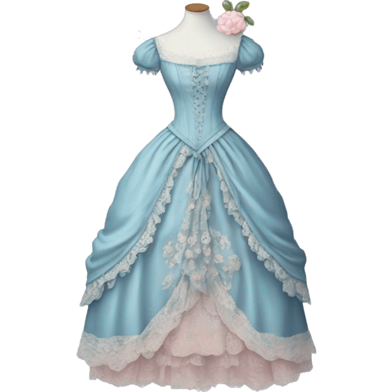 Rococo blue dress with pale pink and lace emoji