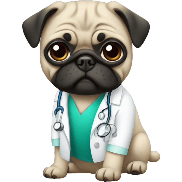 pug as a doctor emoji