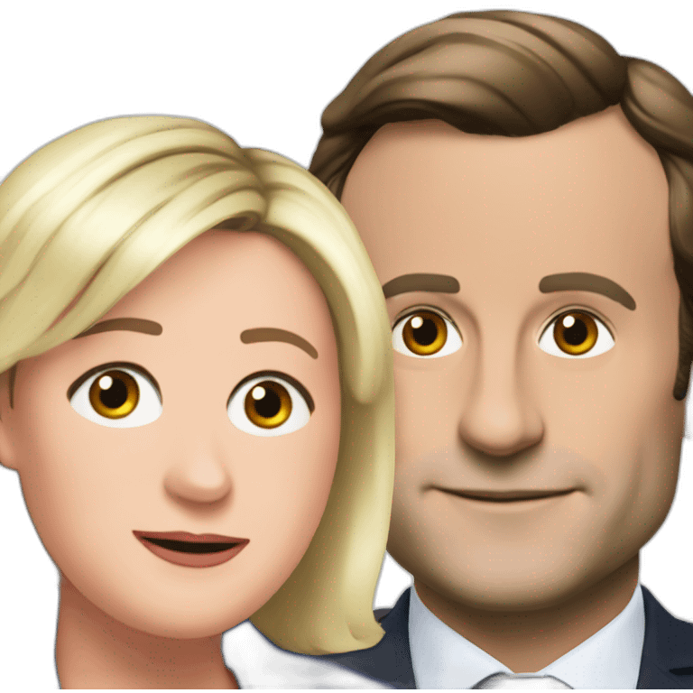 Macron with le pen emoji