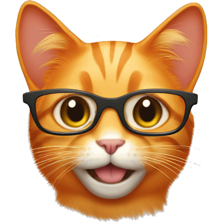 orange cat with glasses saying good morning  emoji