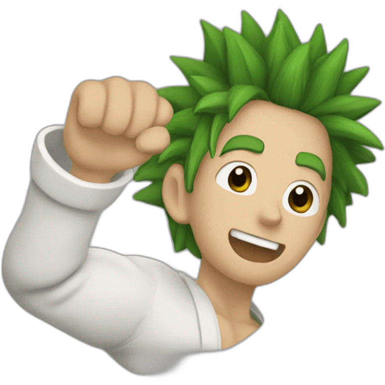 Senku con un tubo de ensayo en la mano emoji