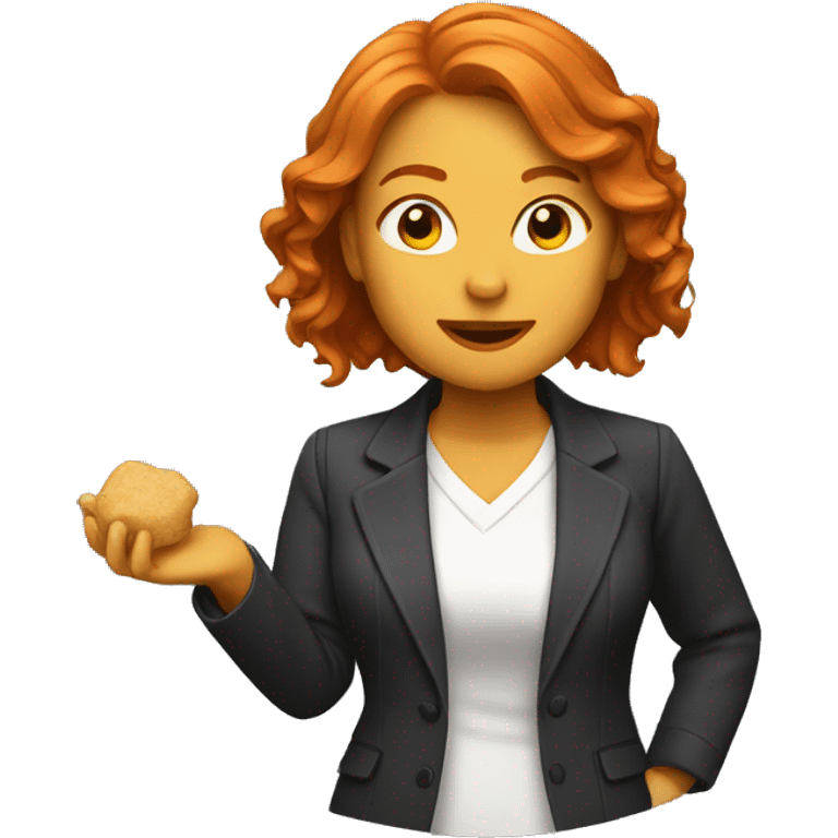 female with ginger hair working in streaming and entertainment emoji