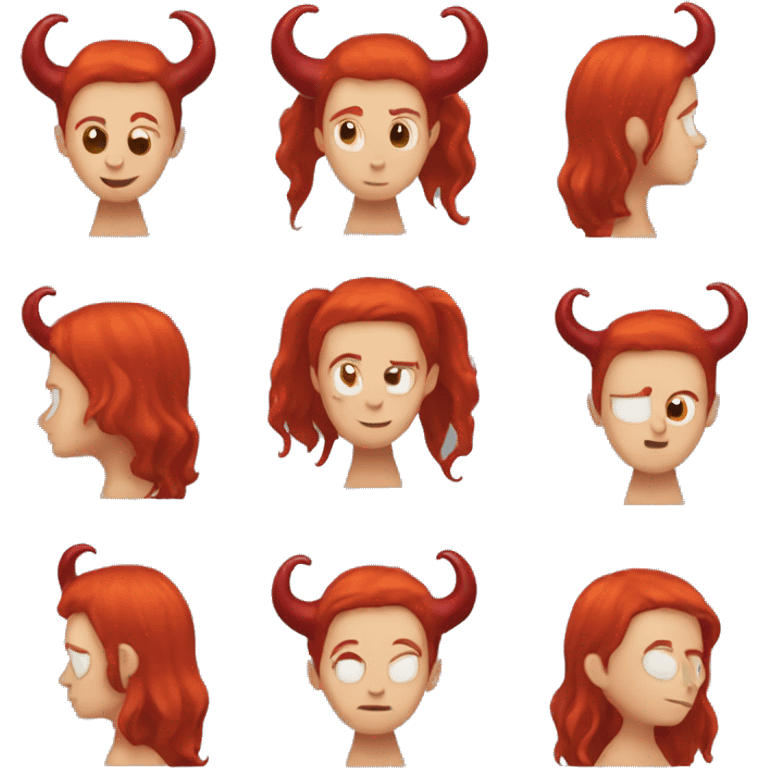 Long redhead devil horns alternative  emoji