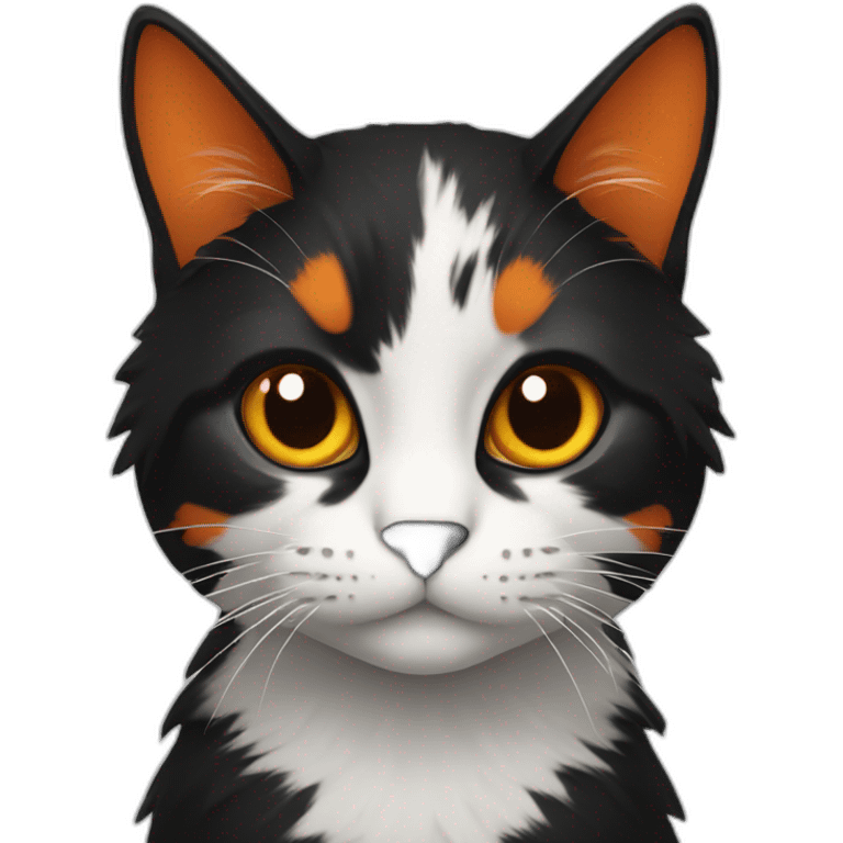 Cat black and orange ans white emoji