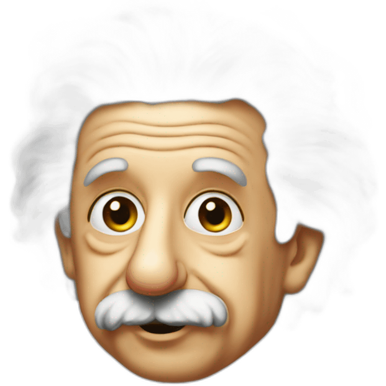 albert einstein but stupid looking emoji