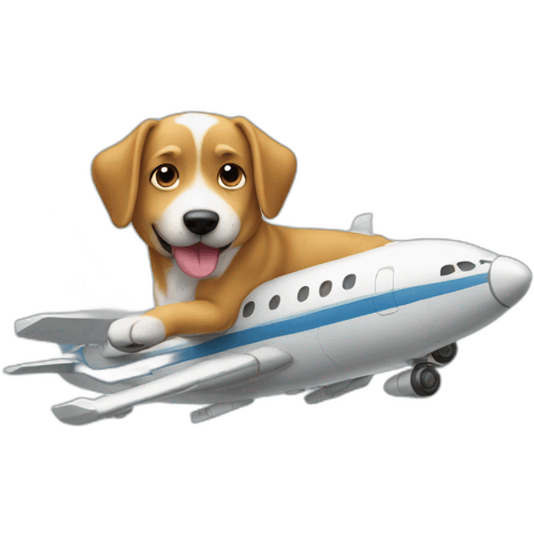 Un chien sur un avion emoji