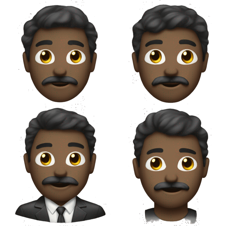 UN JOVEN CON BIGOTE Y LETES TRANSPARENTES CON PELO NEGRO emoji