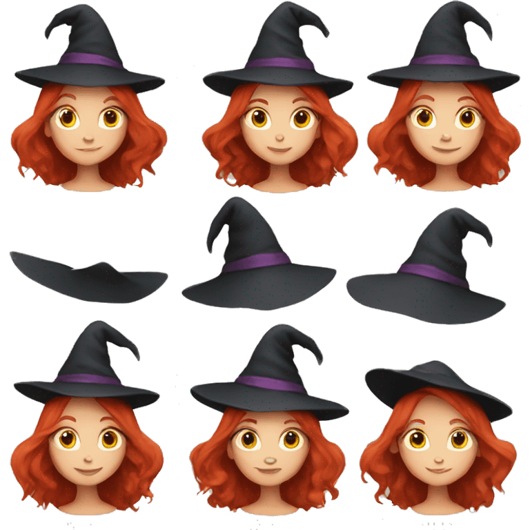 red hair witch emoji