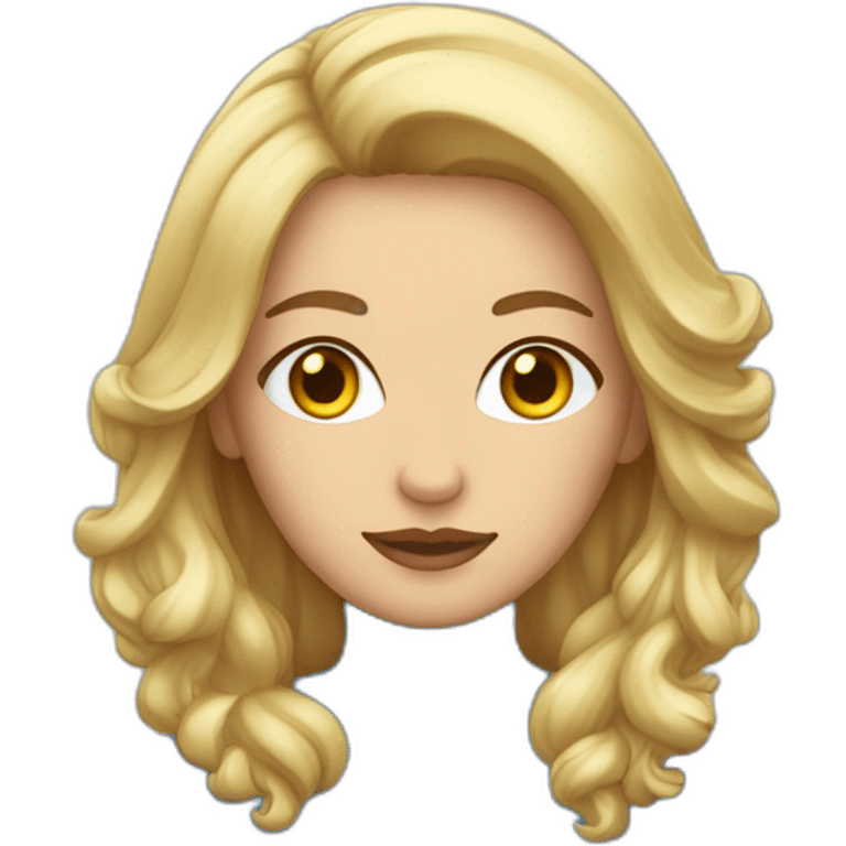 mujer pelo rubio y ojos azules emoji