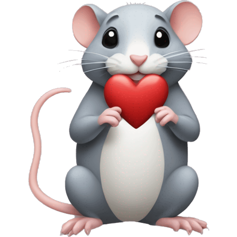 thankful rat with a heart in it's hand emoji