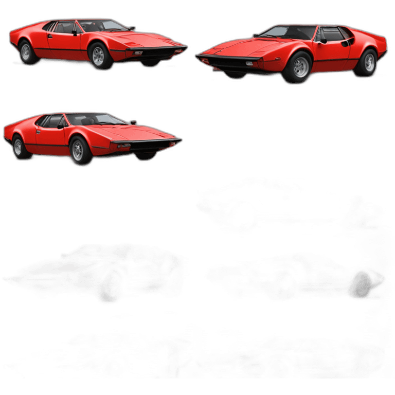 hiperrealista-De Tomaso Pantera versión competición en color rojo emoji