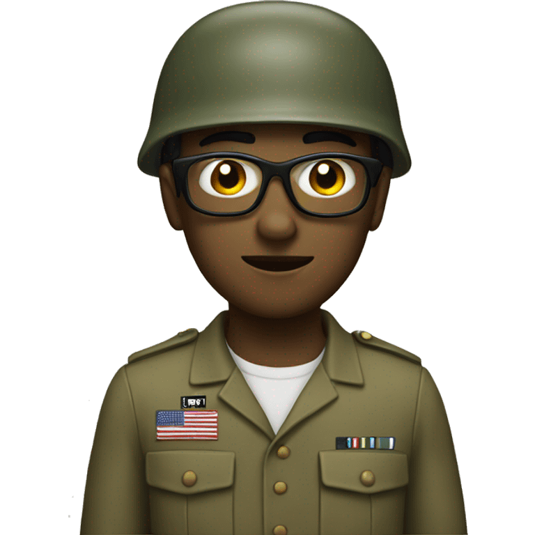 Nerd with army helmet emoji