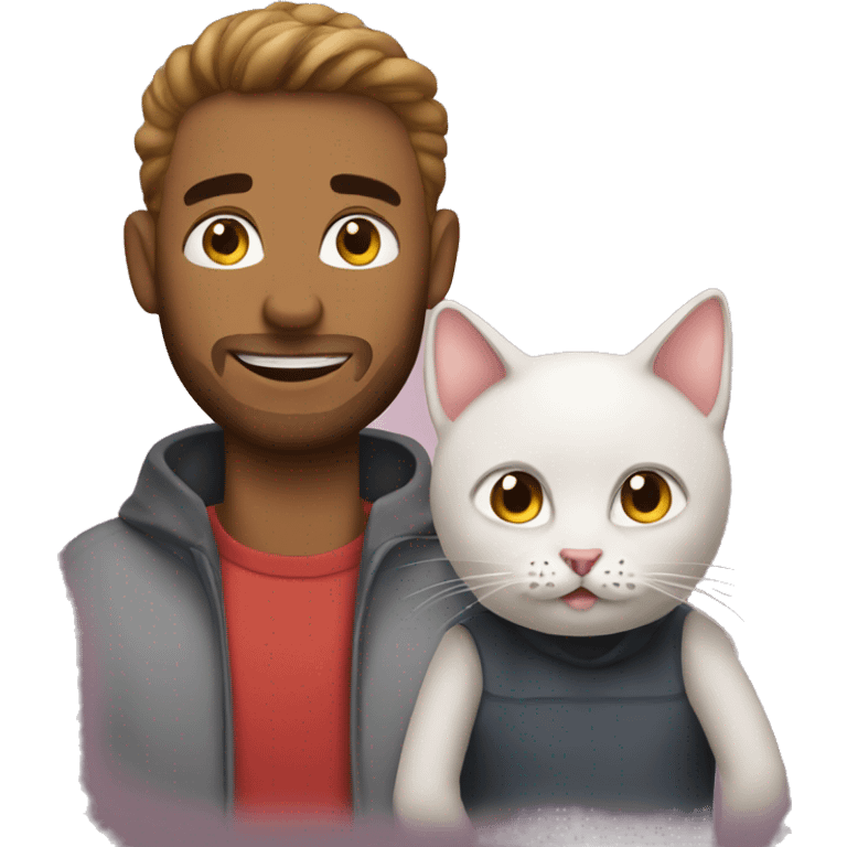 man dating with cat emoji