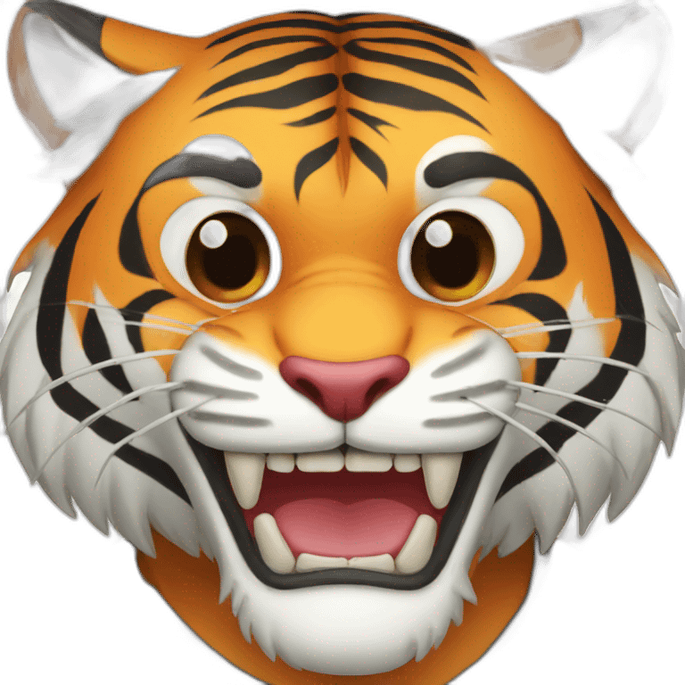 a tiger with oni teeth emoji