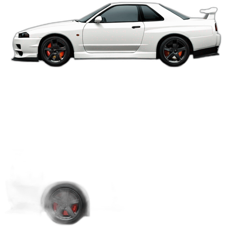 White R32 Skyline GT-R side view emoji