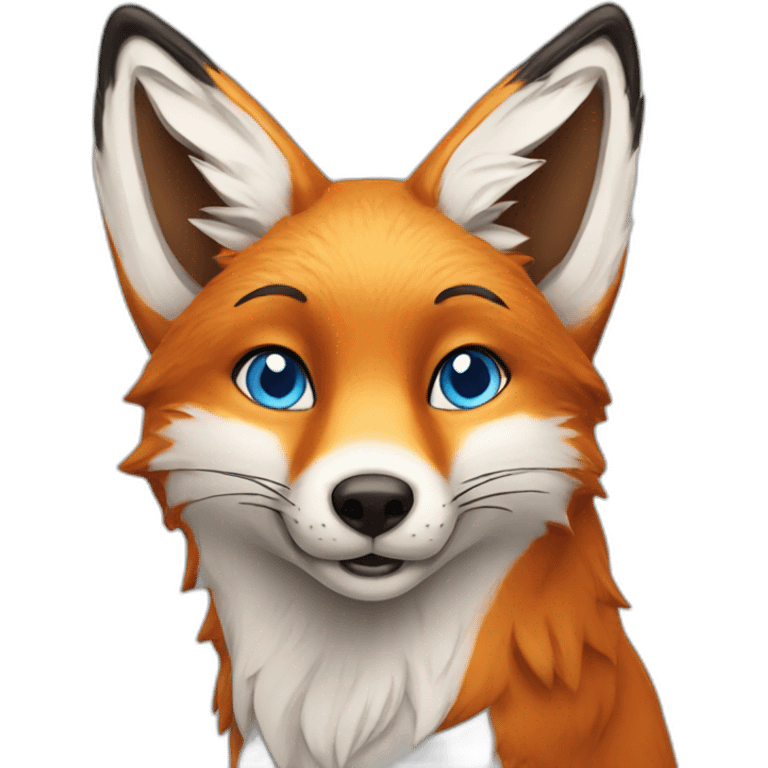 Fox whit blue eyes happy emoji