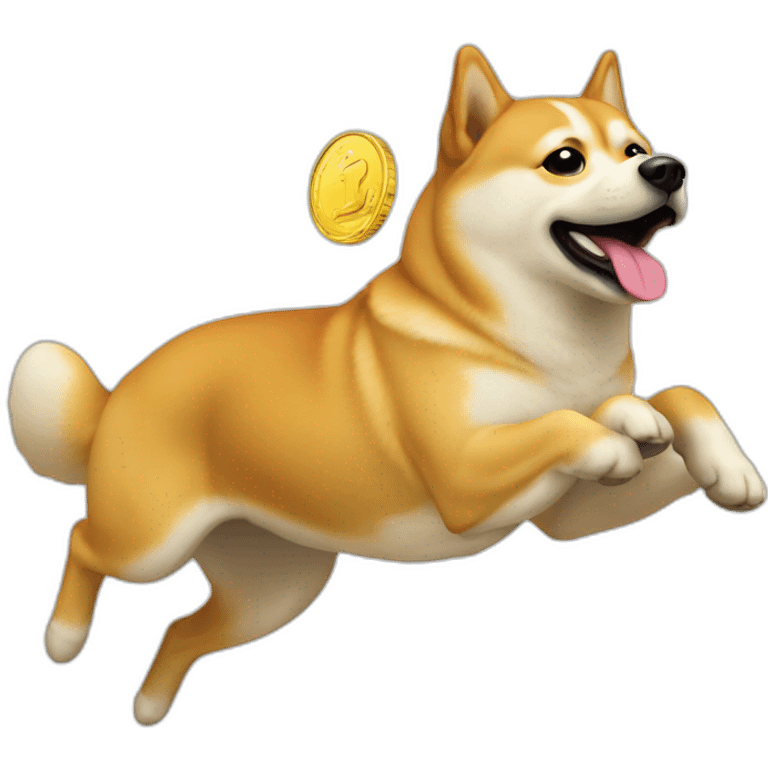 Doge coin dog falling emoji