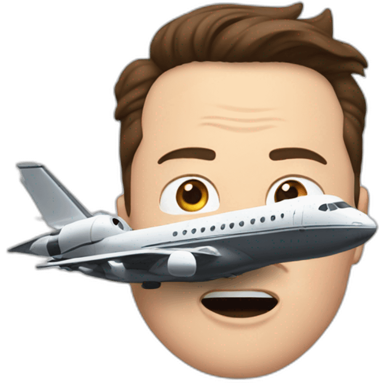 elon musk hit by a plane emoji