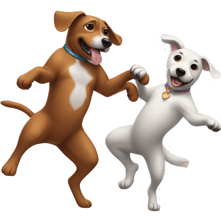 Two dogs dancing  emoji