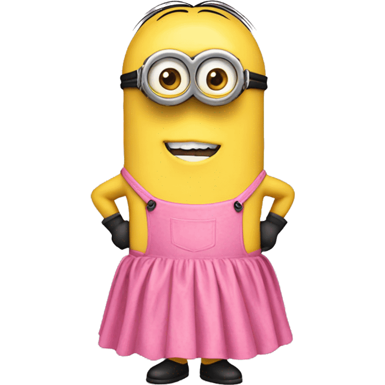 A minion with a pink dress emoji