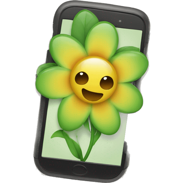 flower shaped phone emoji