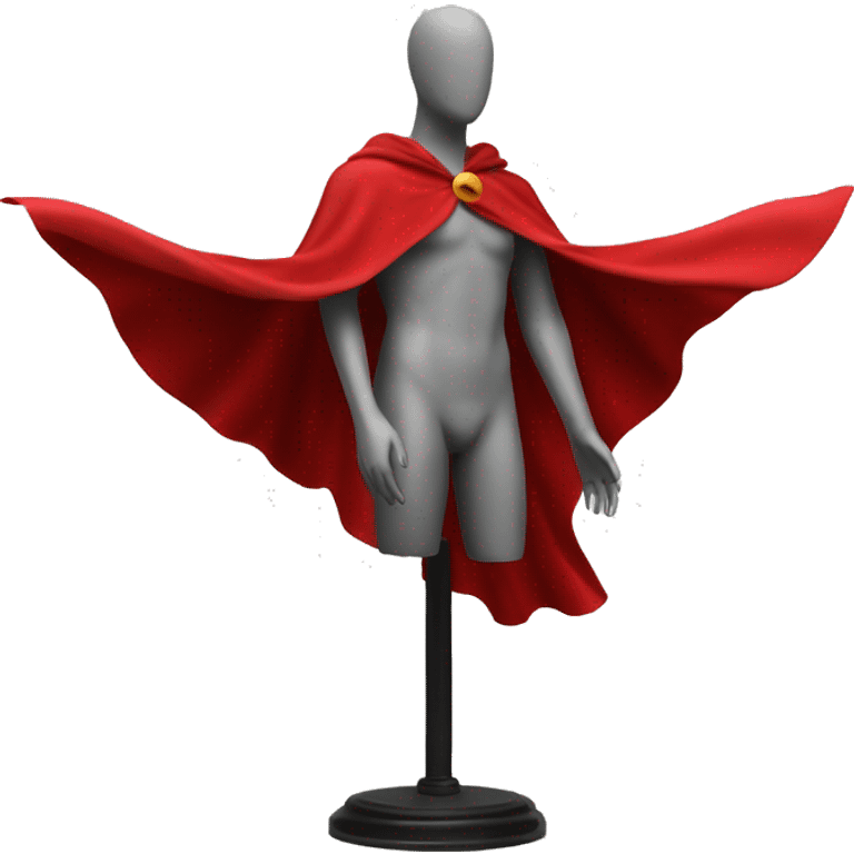 faceless mannequin flying with red a cape without hood emoji