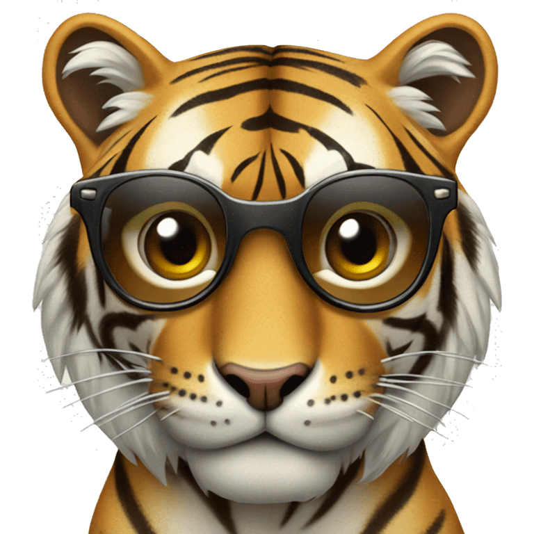 tigre con gafas de sol y con joyas emoji