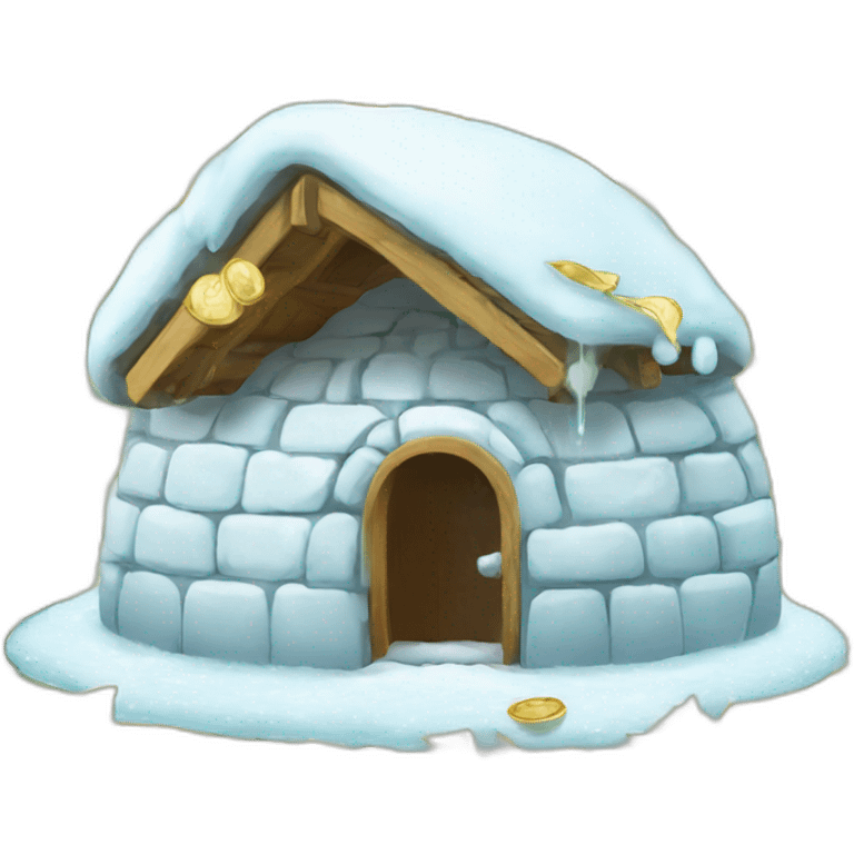 igloo with money showers emoji